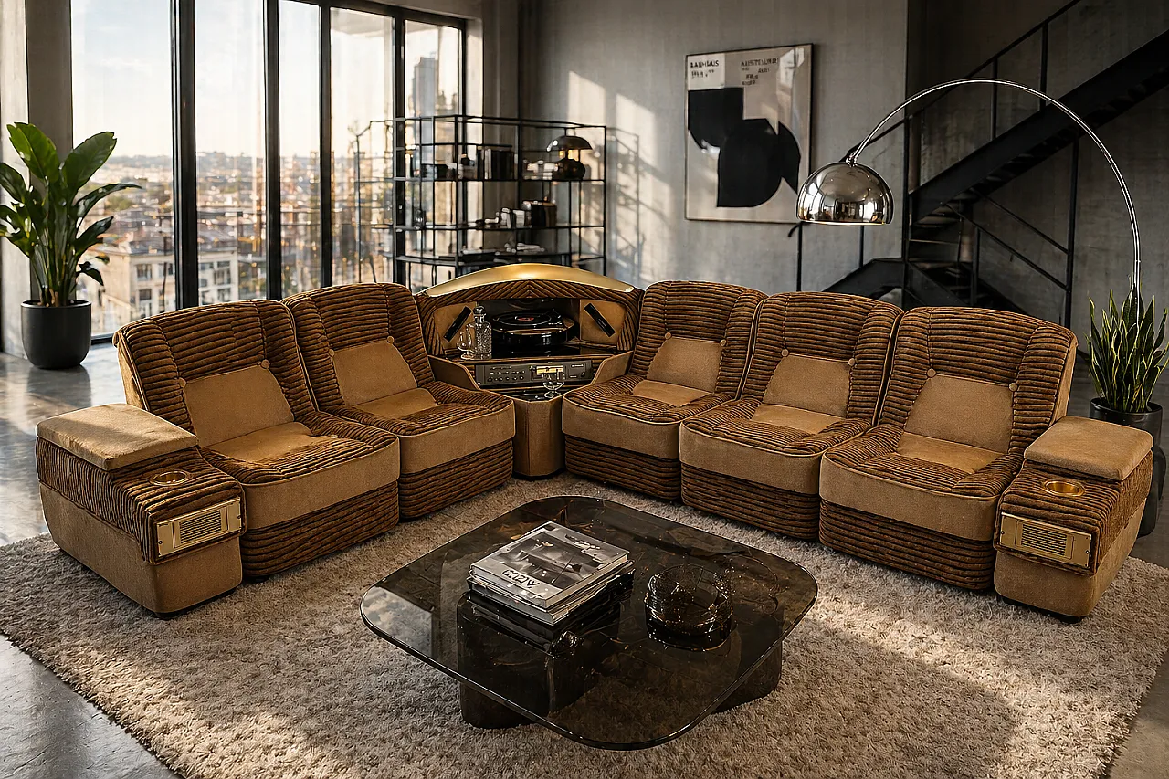 Modular sofa with stereo system, 1970s 14
