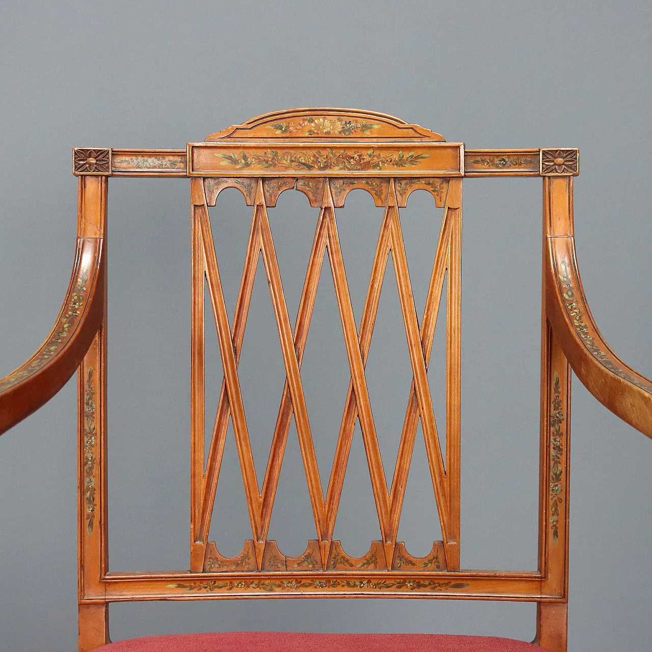 Poltroncina Vittoriana in mogano biondo, '800 4