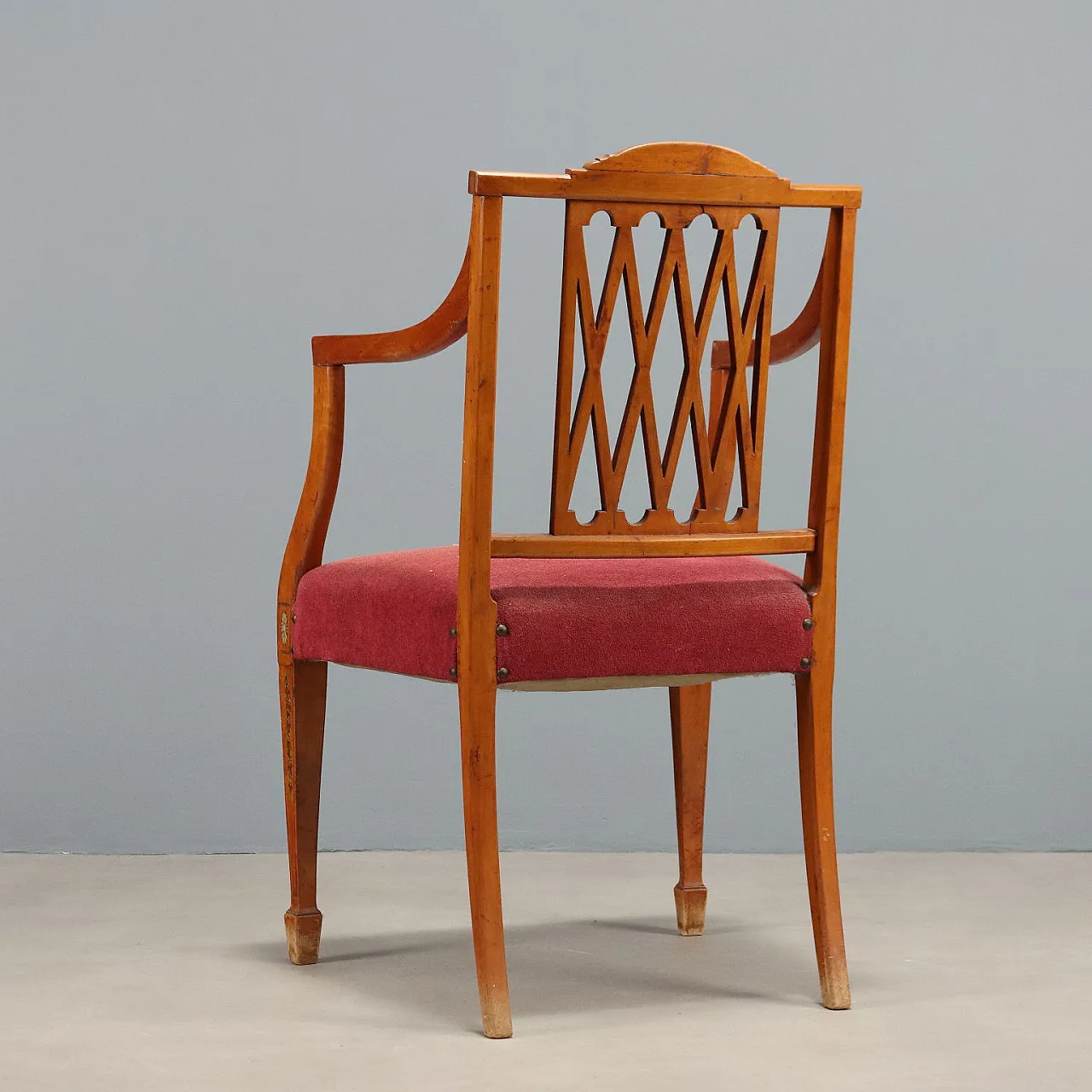 Poltroncina Vittoriana in mogano biondo, '800 9