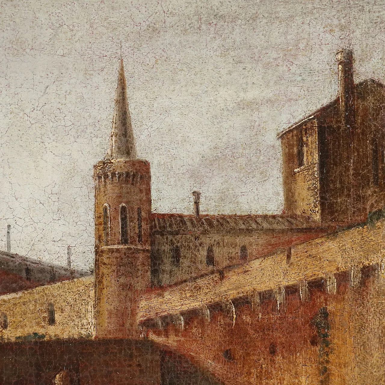 Mediterranean port scene, oil on canvas, 18th century 8