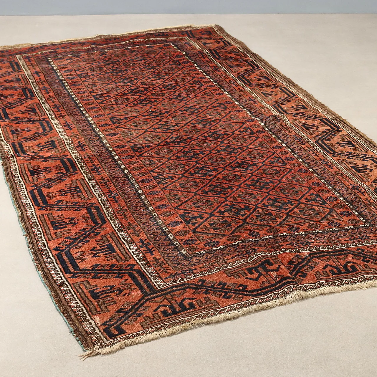Baluchi wool rug, handmade, fine knot, 20th century 1