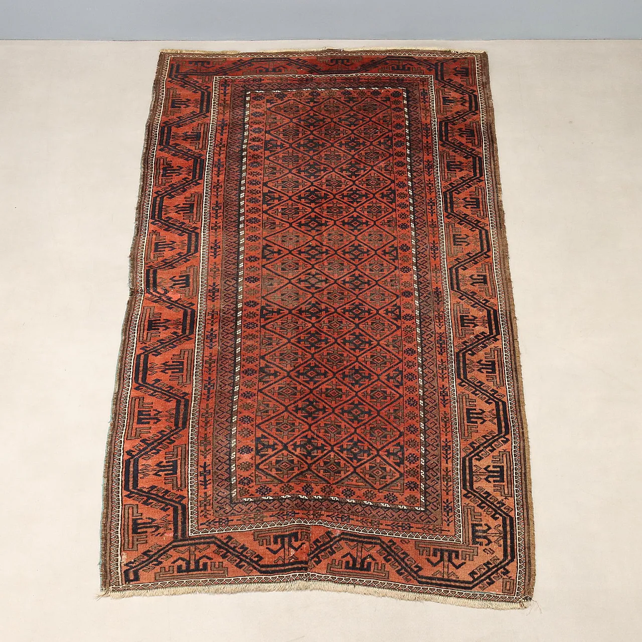 Baluchi wool rug, handmade, fine knot, 20th century 4