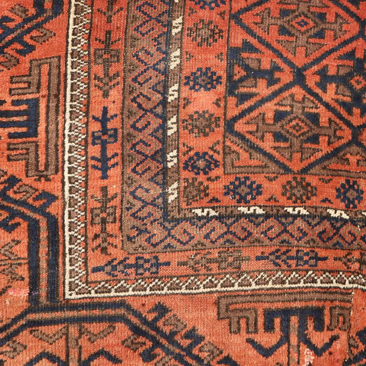 Baluchi wool rug, handmade, fine knot, 20th century 6