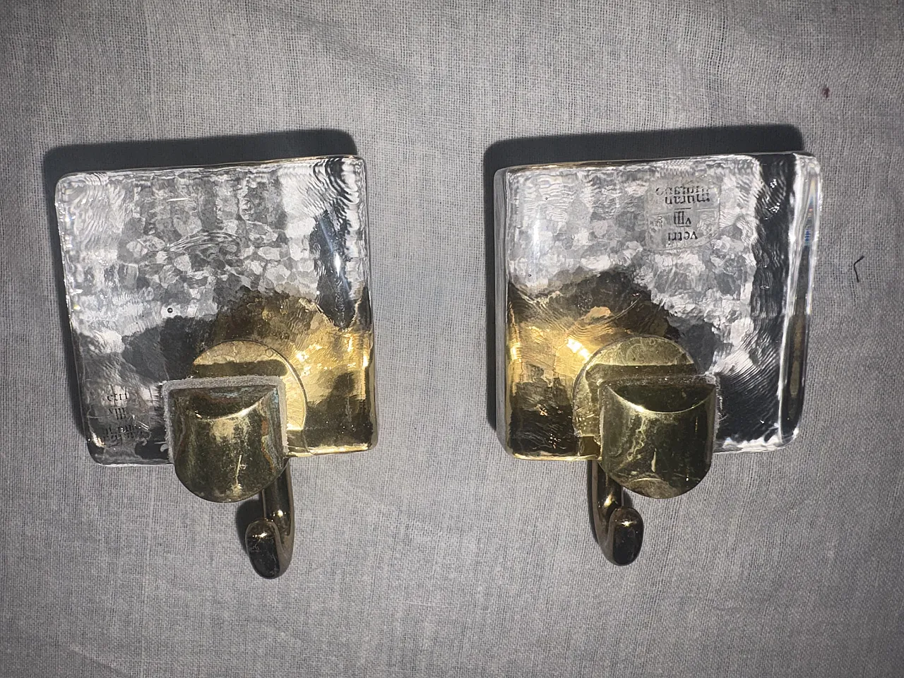 Pair of Murano glass coat hangers, 1960s 3