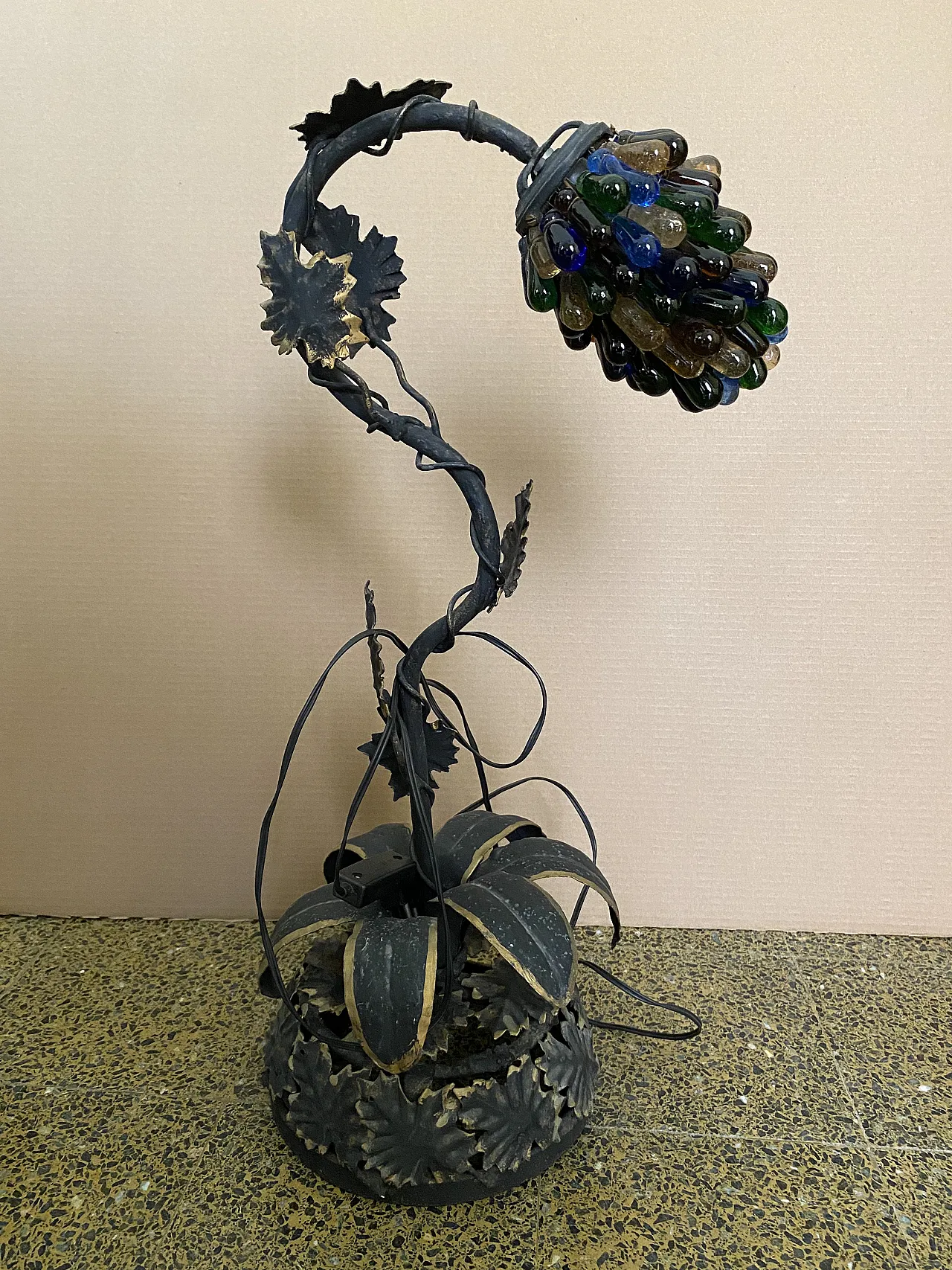 Lampada da tavolo a grappolo d'uva, anni '30 1