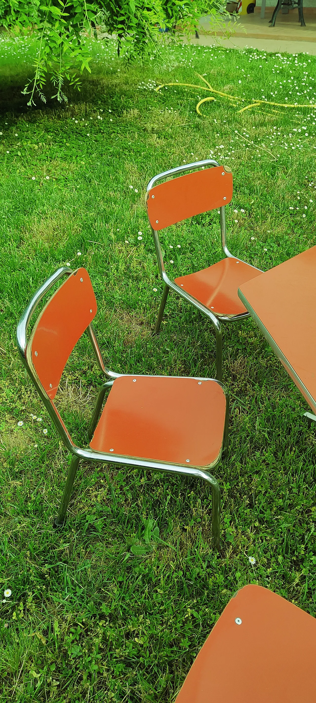 Formica kindergarten table with 4 chairs, 1960s 12