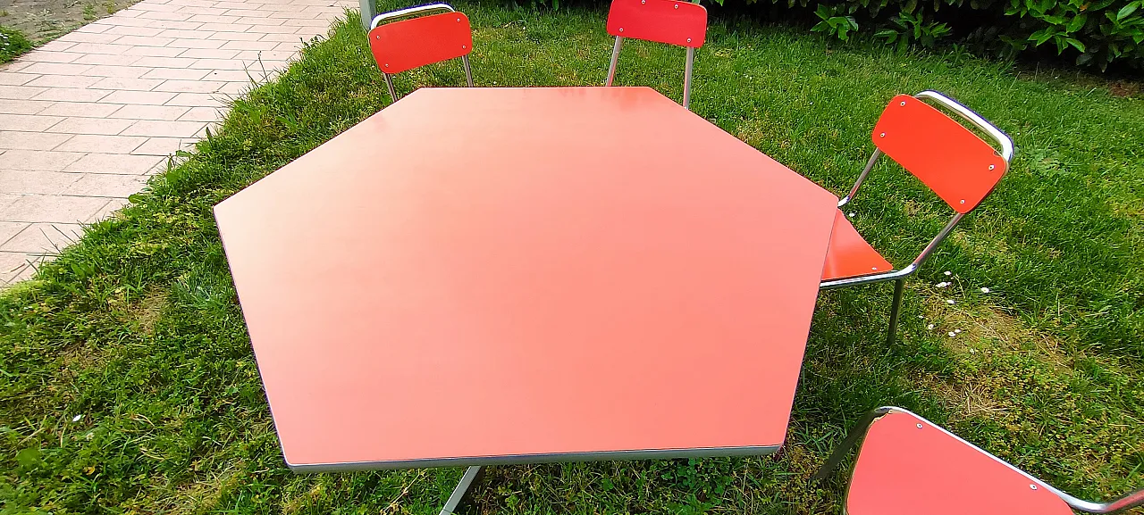Formica kindergarten table with 4 chairs, 1960s 15