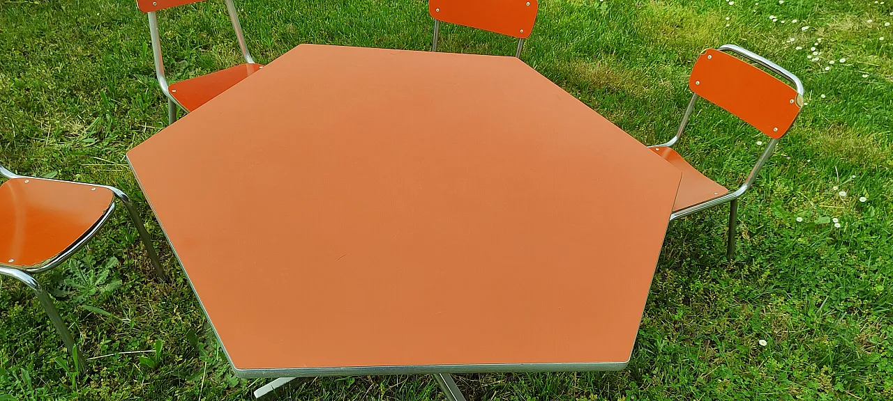 Formica kindergarten table with 4 chairs, 1960s 16