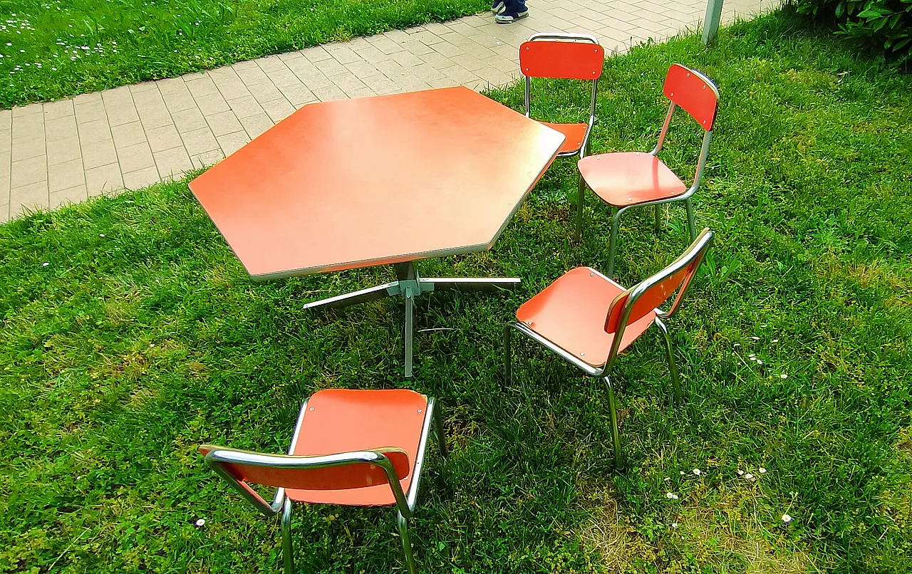 Formica kindergarten table with 4 chairs, 1960s 19