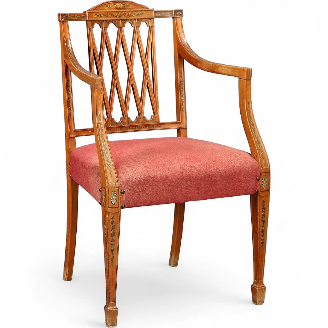 Poltroncina Vittoriana in mogano biondo, '800 11