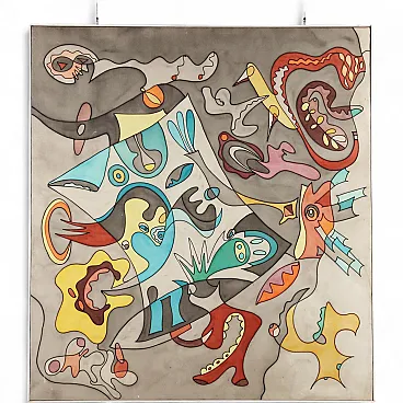 Painting by Maria Mesch, oil on canvas, 20th century