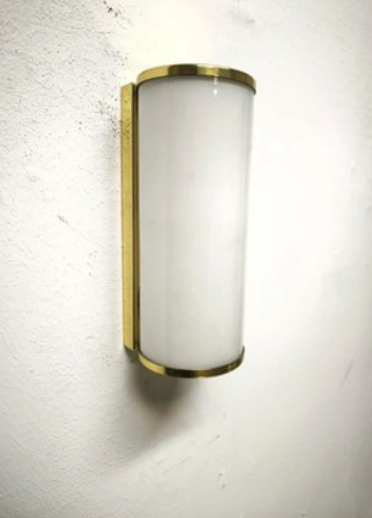 Brass wall light with opal glass, 1960s 1