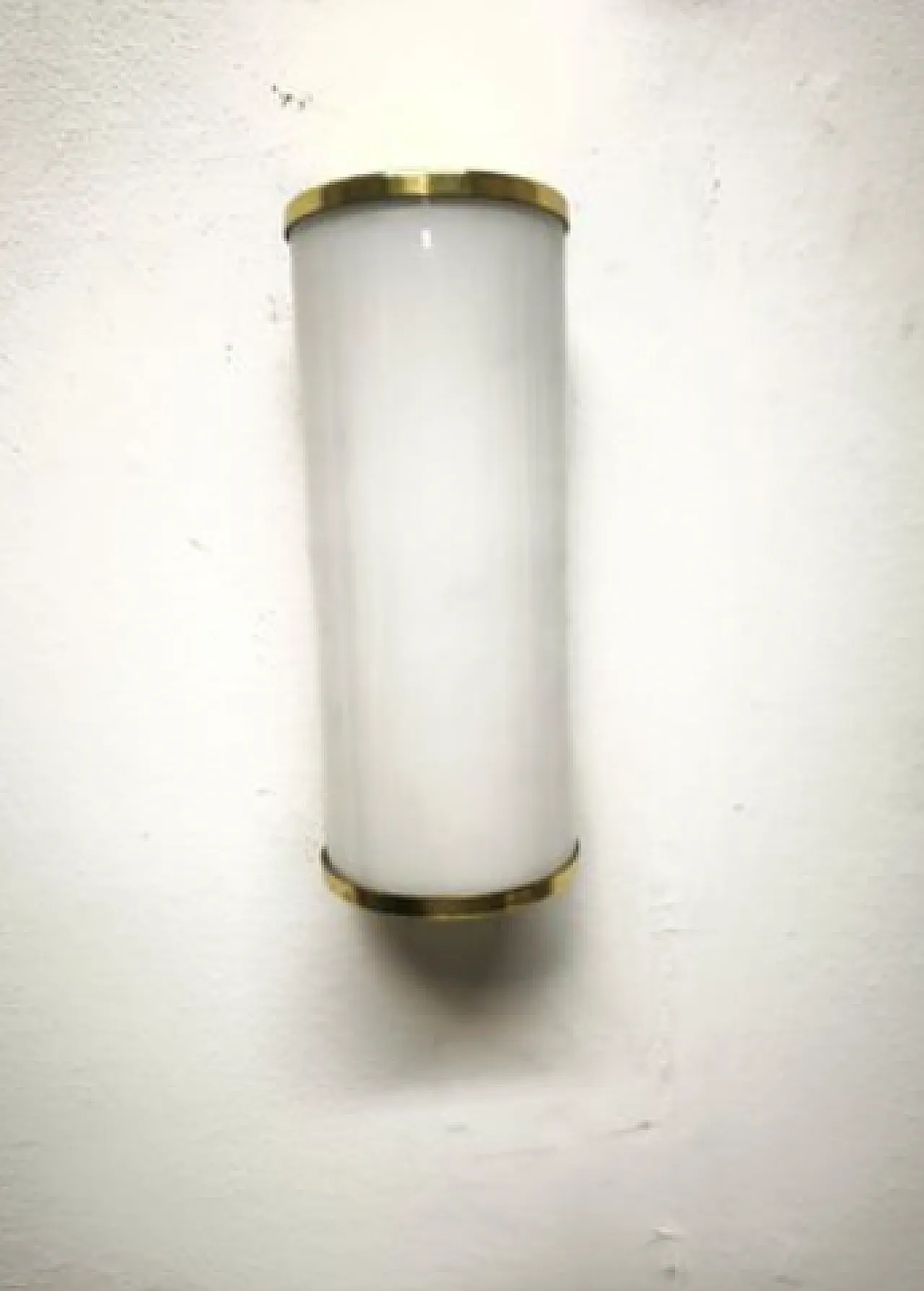 Brass wall light with opal glass, 1960s 2