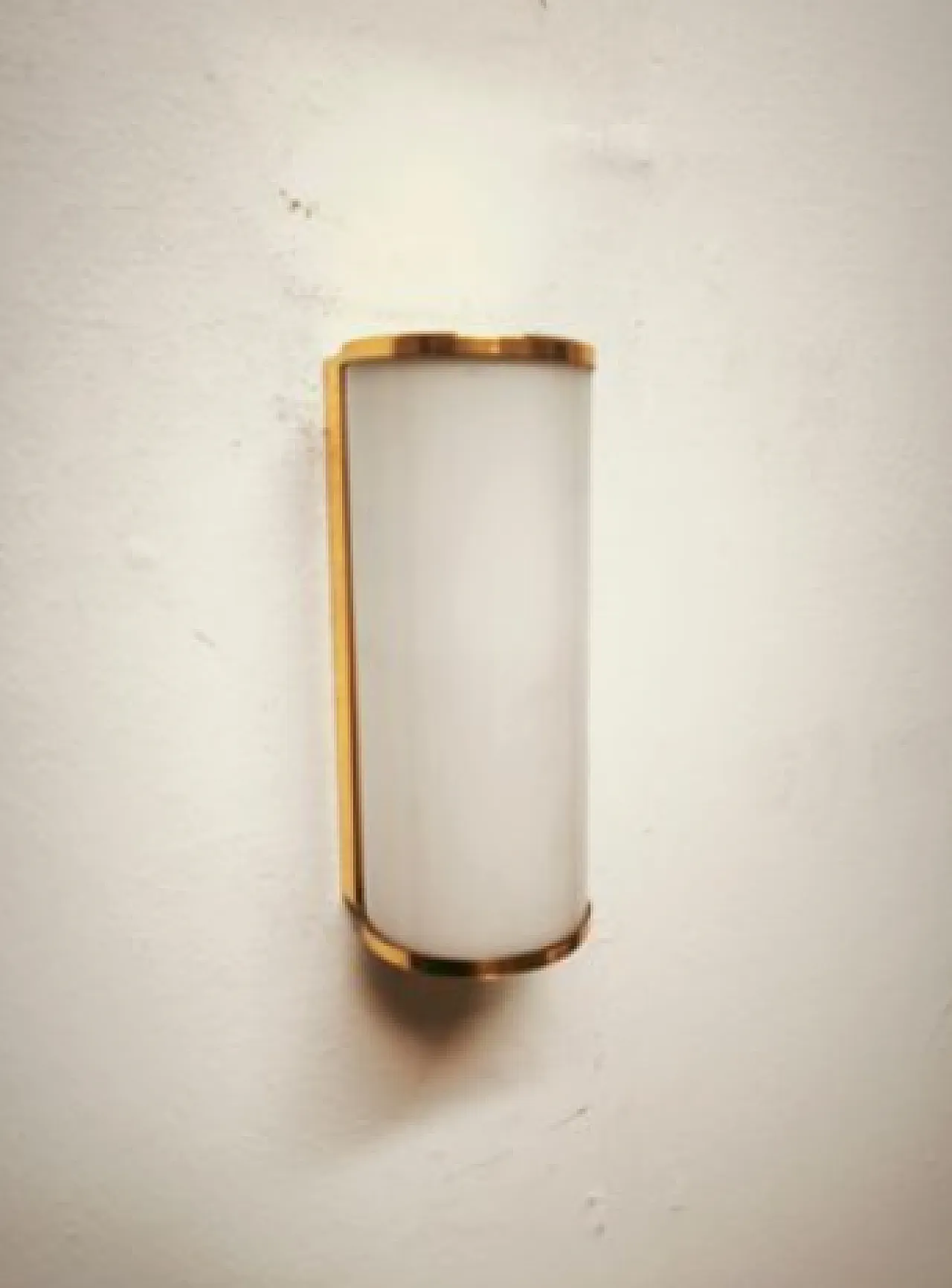 Brass wall light with opal glass, 1960s 3