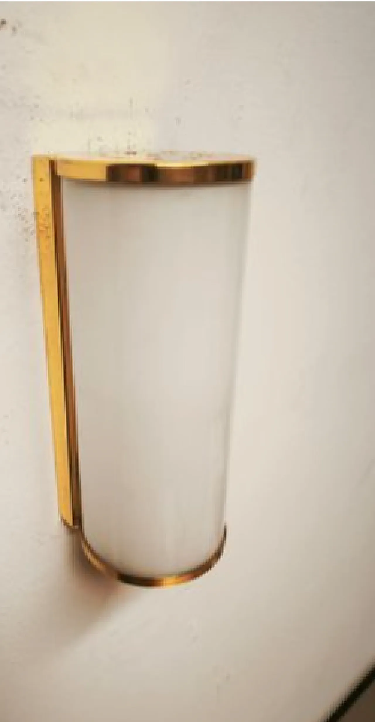 Brass wall light with opal glass, 1960s 4