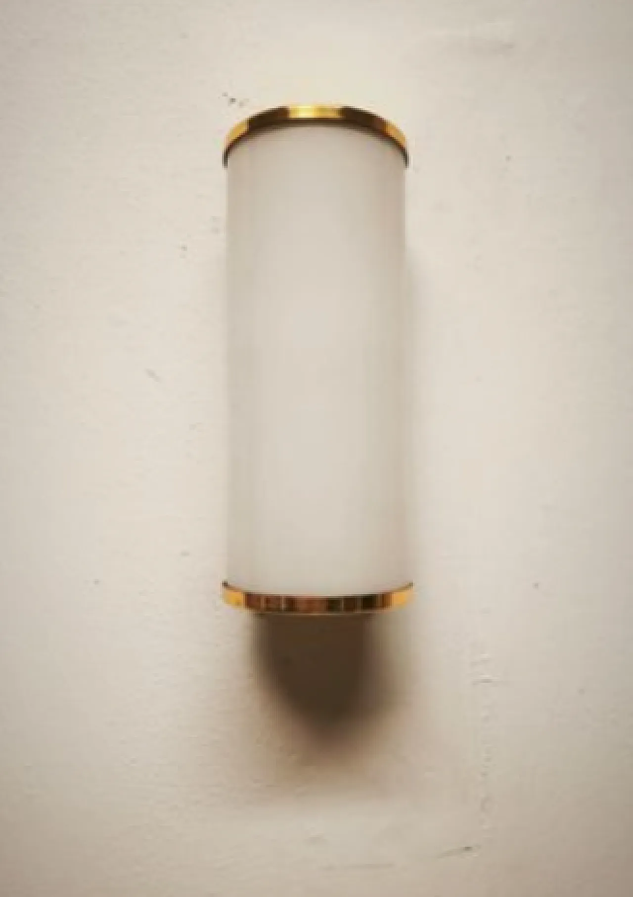 Brass wall light with opal glass, 1960s 6