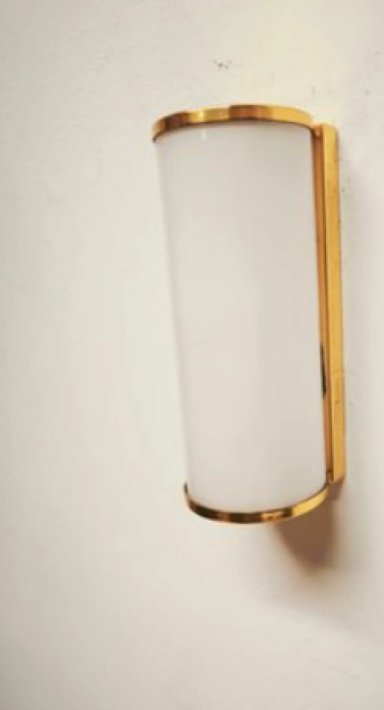 Brass wall light with opal glass, 1960s 7