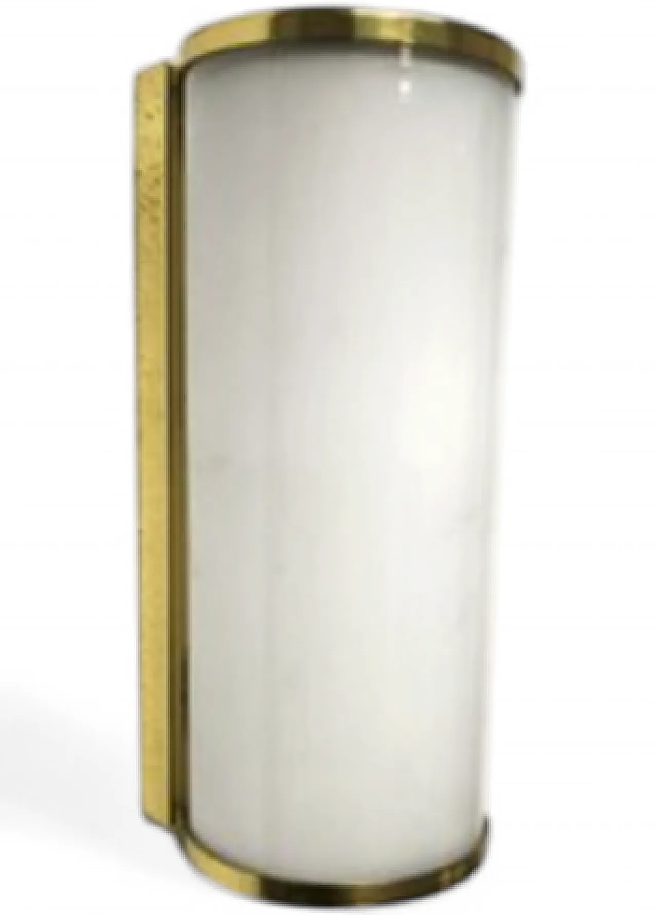 Brass wall light with opal glass, 1960s 8