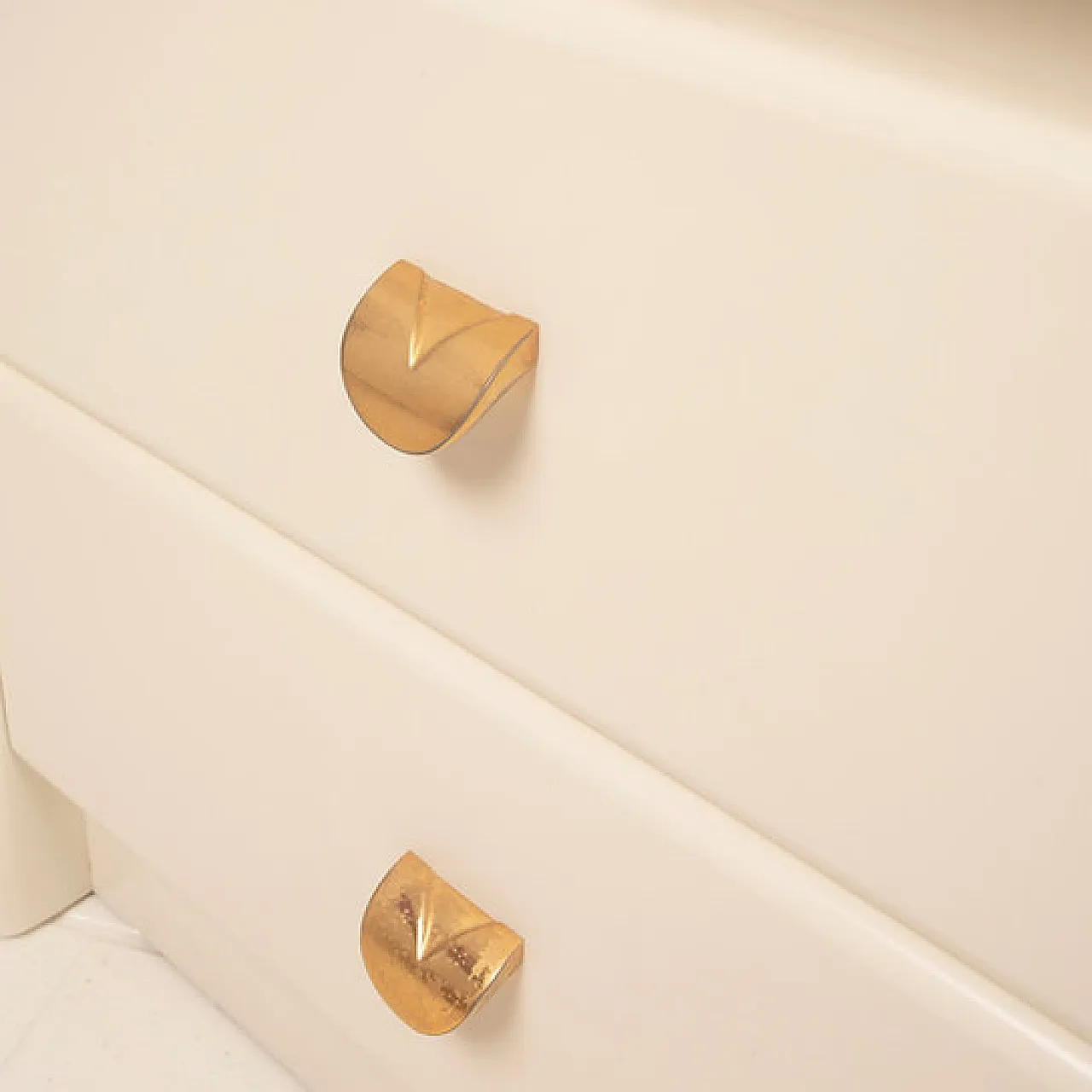 Pair of cream lacquered bedside tables by Pierre Cardin, 1980s 9