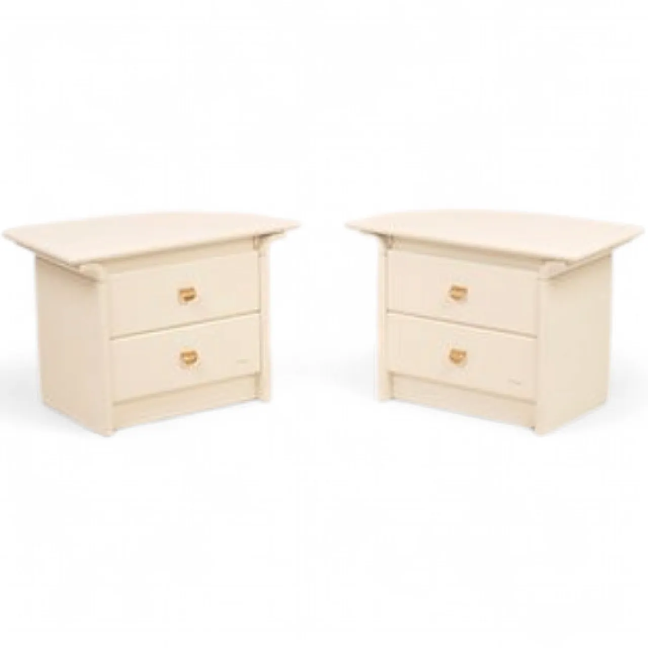 Pair of cream lacquered bedside tables by Pierre Cardin, 1980s 15