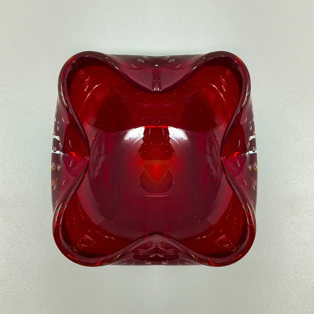 Posacenere in vetro Bullicante di Murano di Flavio Poli, anni '60 3