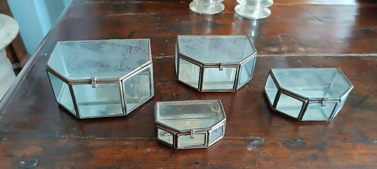 4 Glass and metal jewelry boxes, 1930s 1