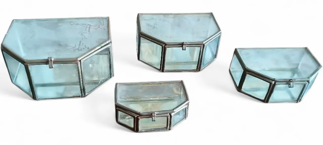 4 Glass and metal jewelry boxes, 1930s 4