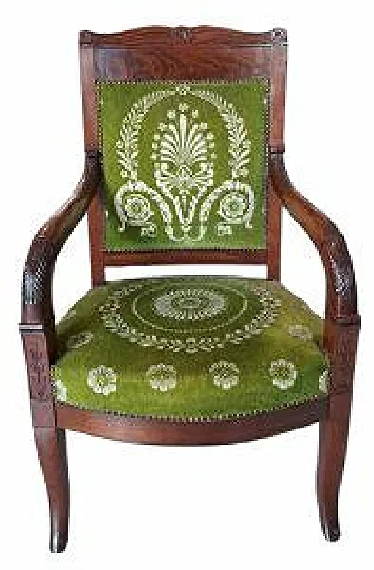 4 Solid mahogany armchairs, early 19th century 3