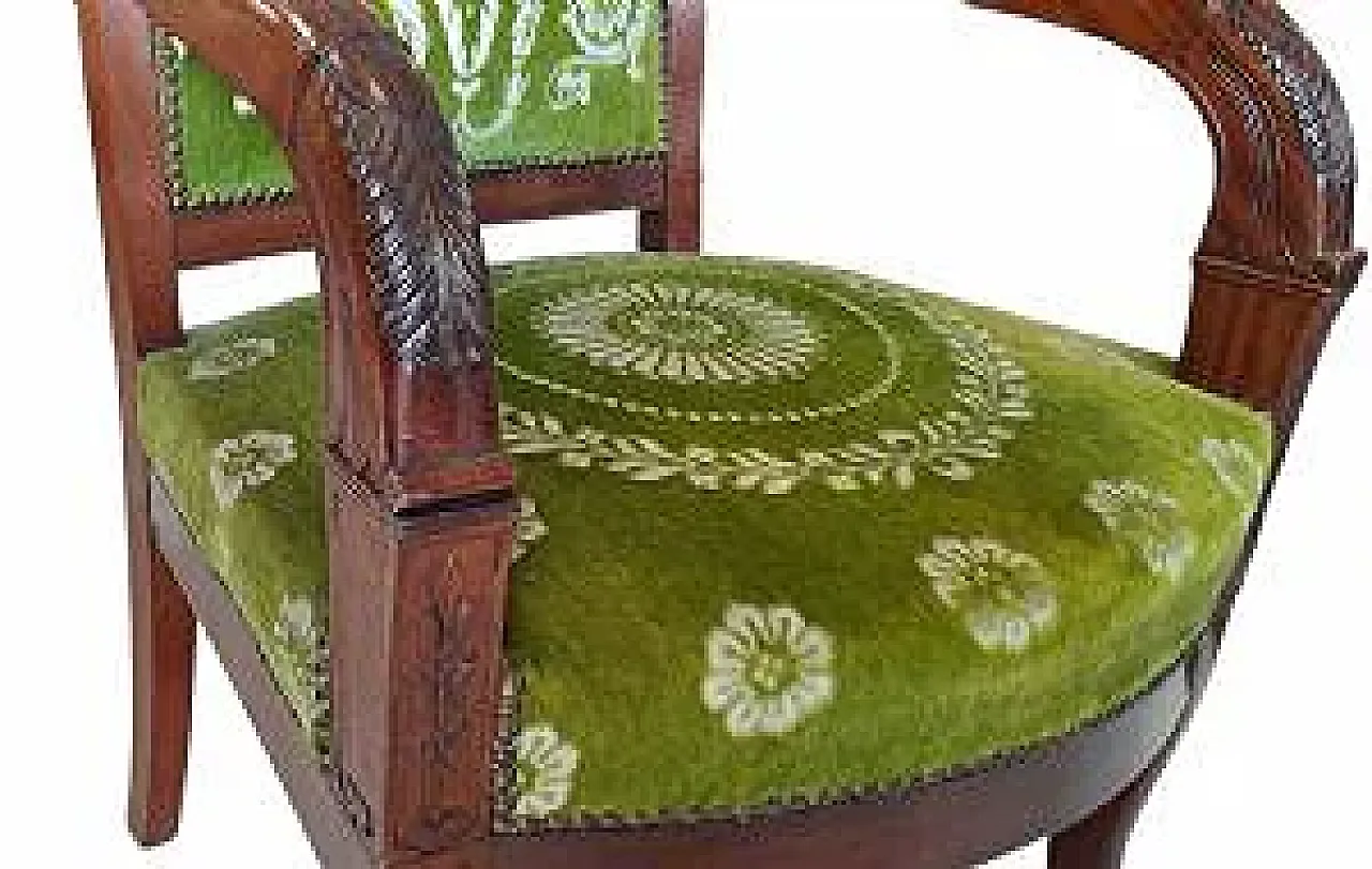 4 Solid mahogany armchairs, early 19th century 5