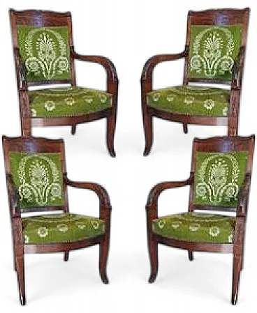 4 Solid mahogany armchairs, early 19th century