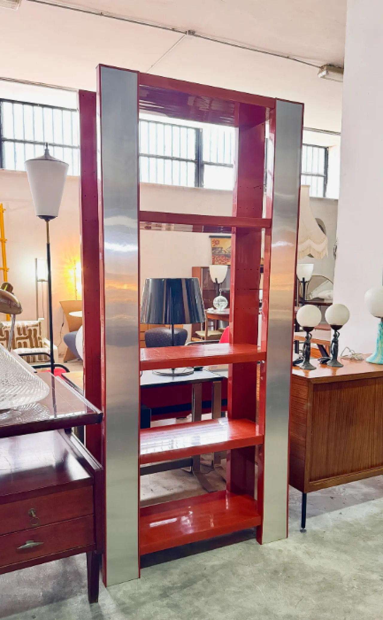 Lacquered plastic bookcase and anodized aluminum inserts, 1970s 3
