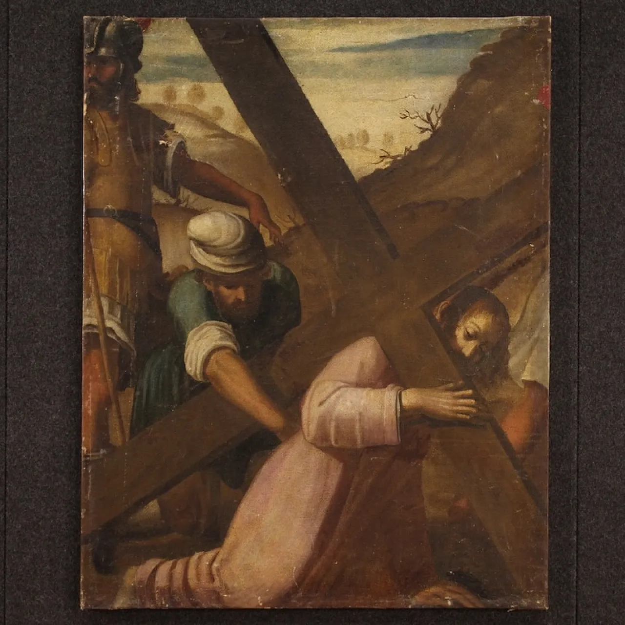 Via Crucis Salita al Calvario, olio su tela, '600 1