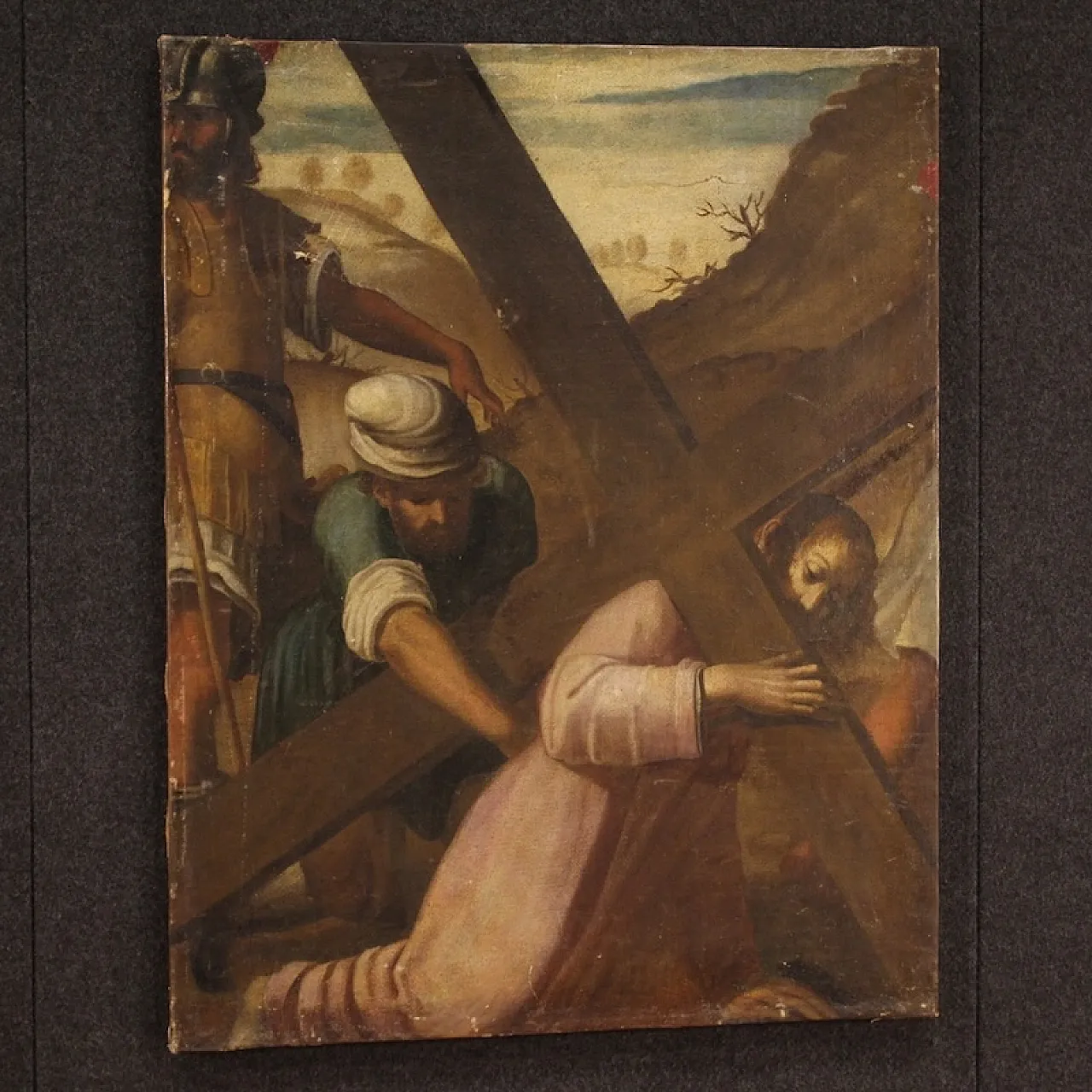 Via Crucis Salita al Calvario, olio su tela, '600 13