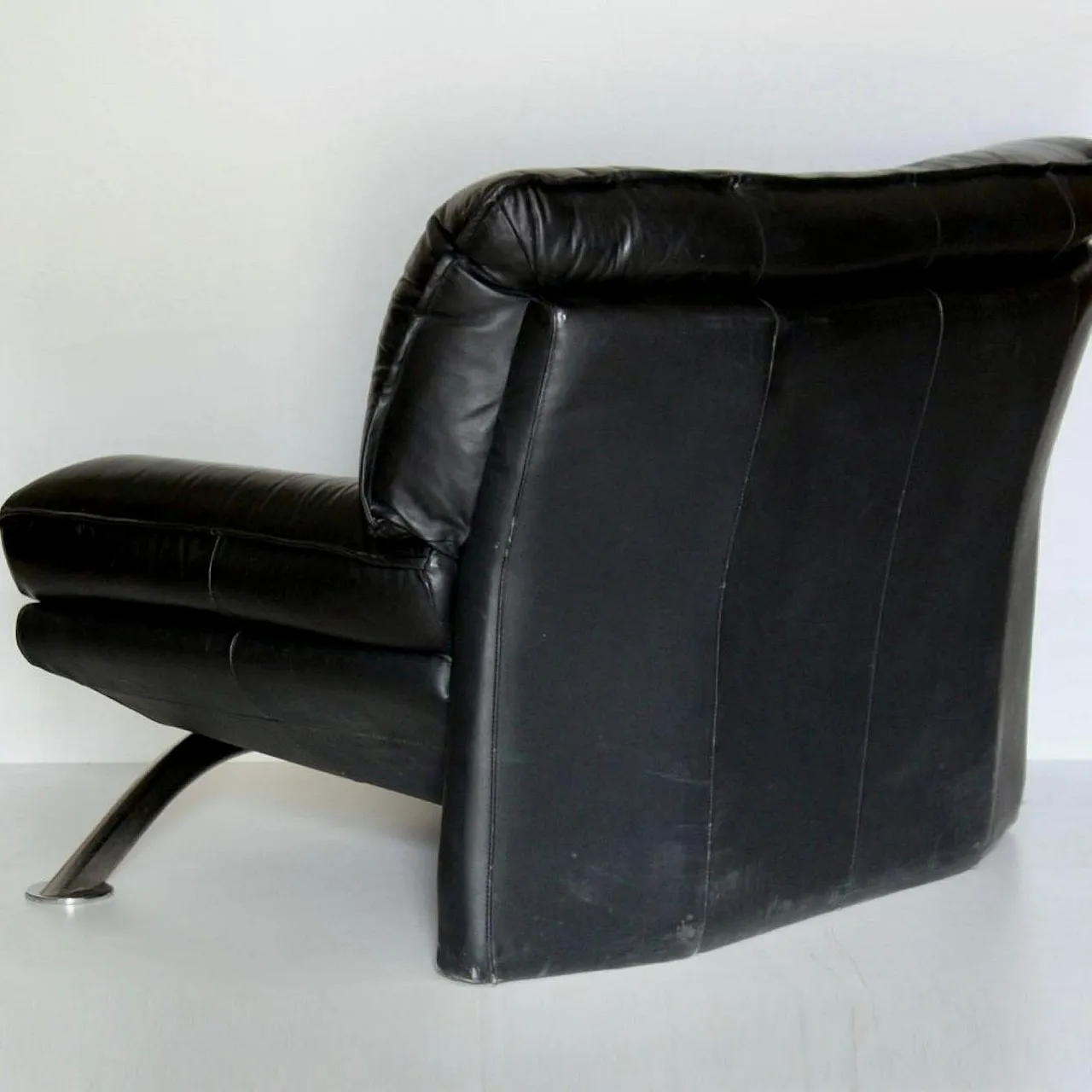 Poltrona in vera pelle di Nicoletti Salotti per Avanti, anni '80 3