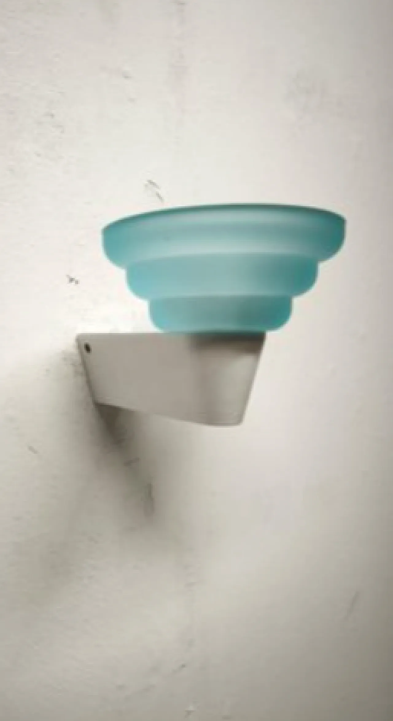 Light blue glass wall lamp from Leucos, 1980s 1