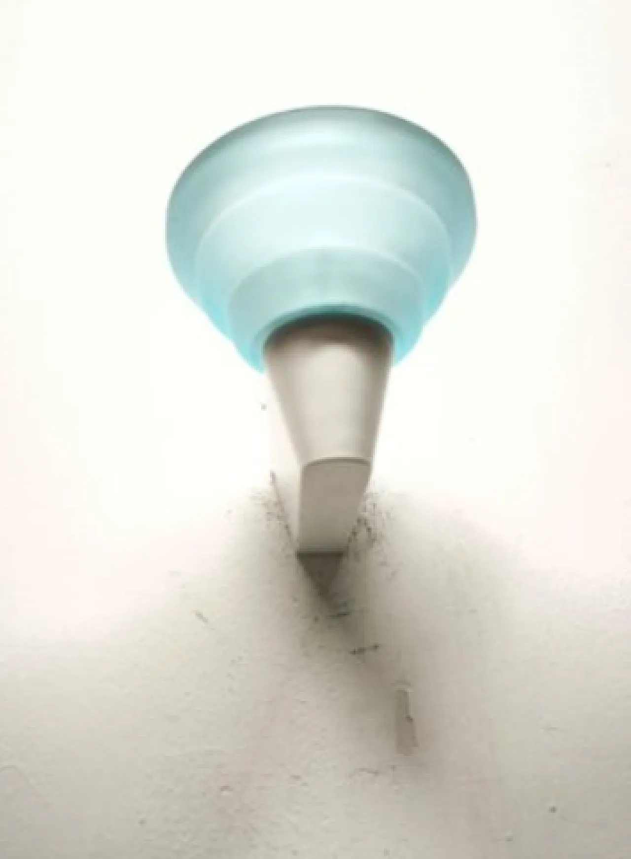 Light blue glass wall lamp from Leucos, 1980s 5