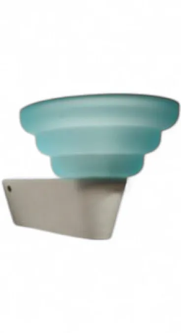Light blue glass wall lamp from Leucos, 1980s