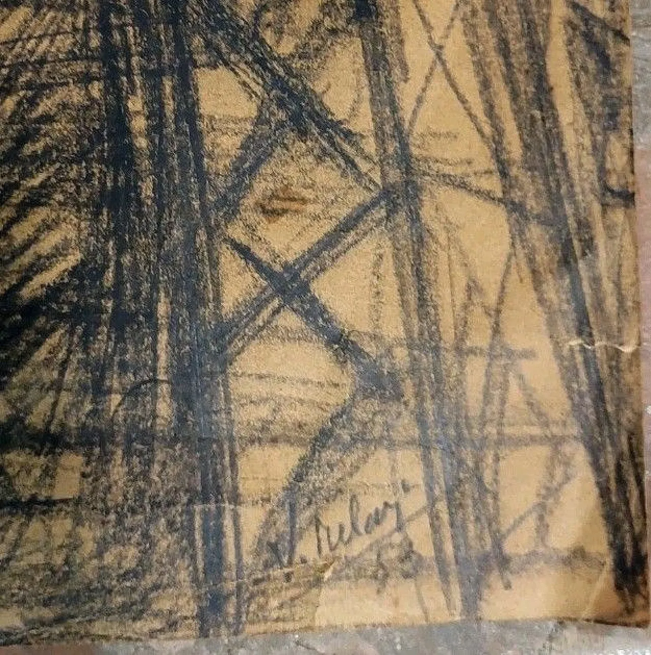 Cantiere, carbone su carta, anni '50 8