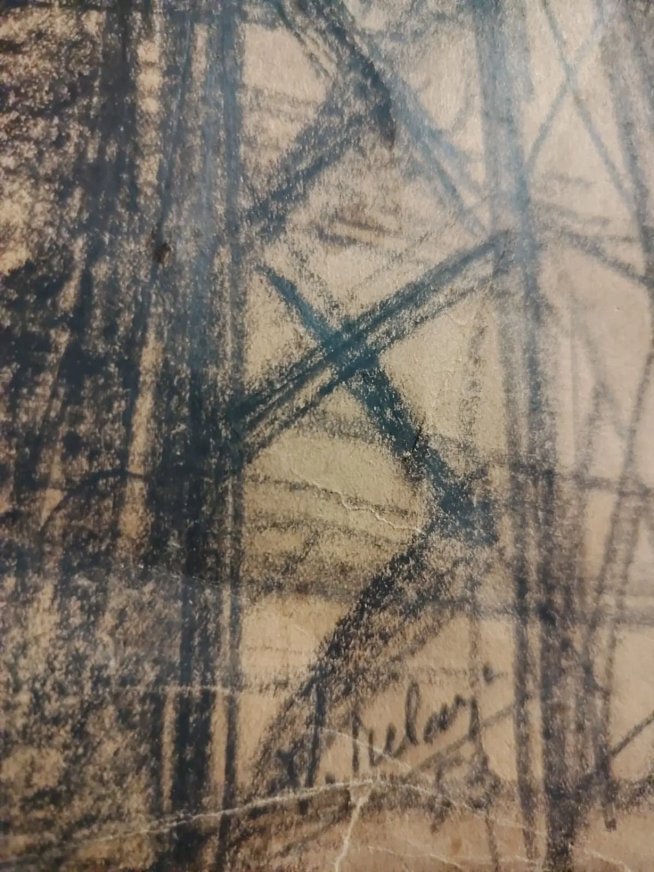 Cantiere, carbone su carta, anni '50 10