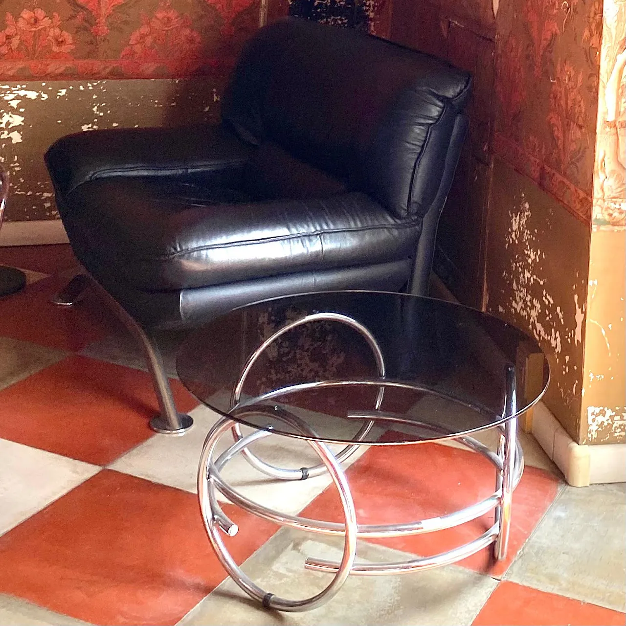 Poltrona in vera pelle di Nicoletti Salotti per Avanti, anni '80 12