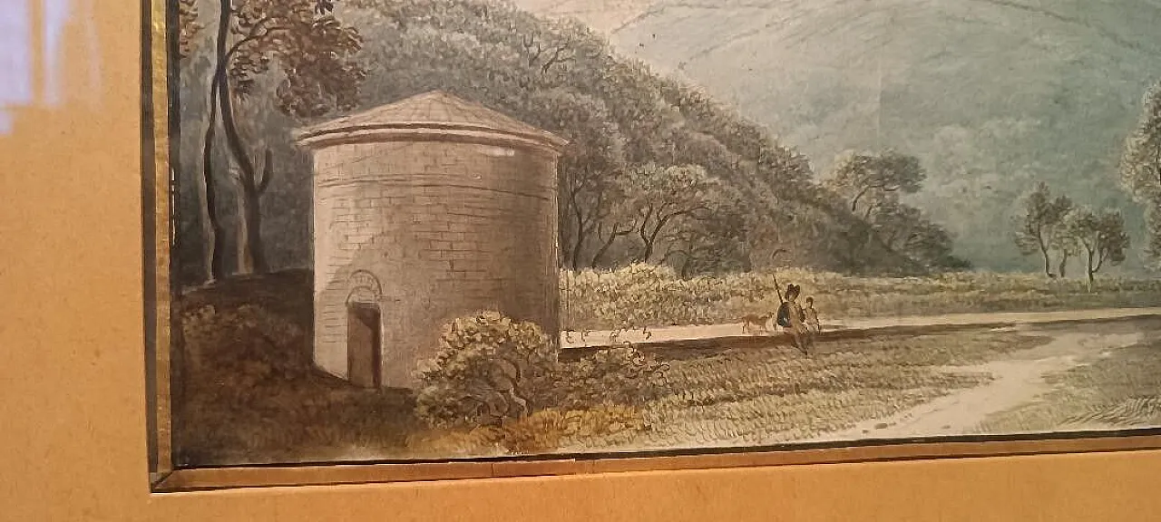 Paesaggio, acquerello su carta, inizio '800 5