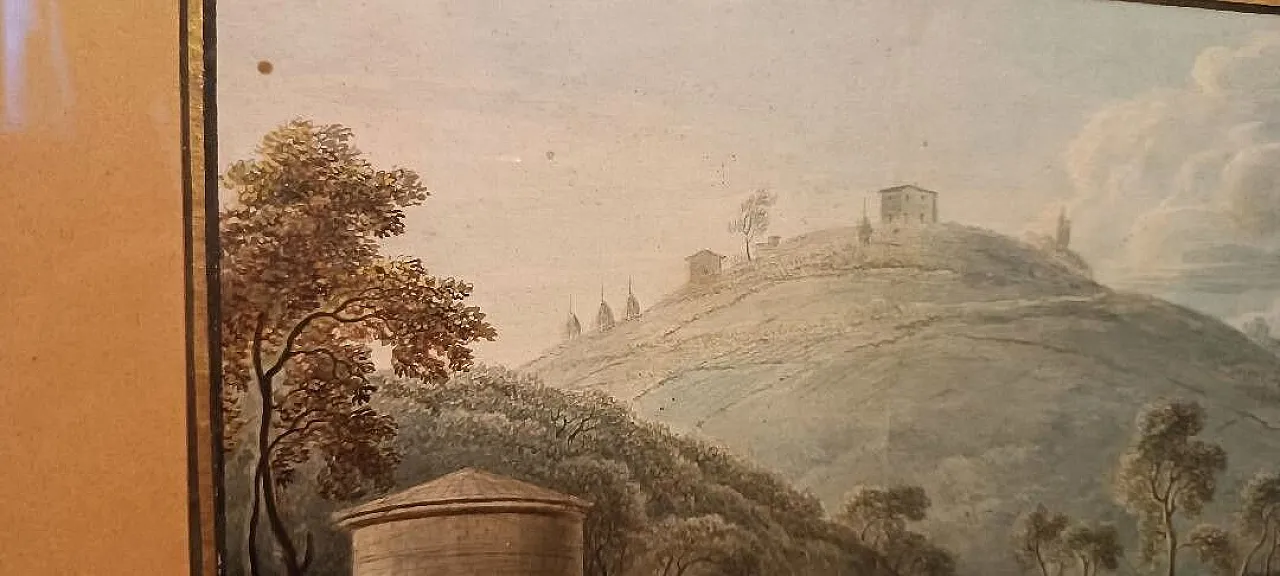 Paesaggio, acquerello su carta, inizio '800 6