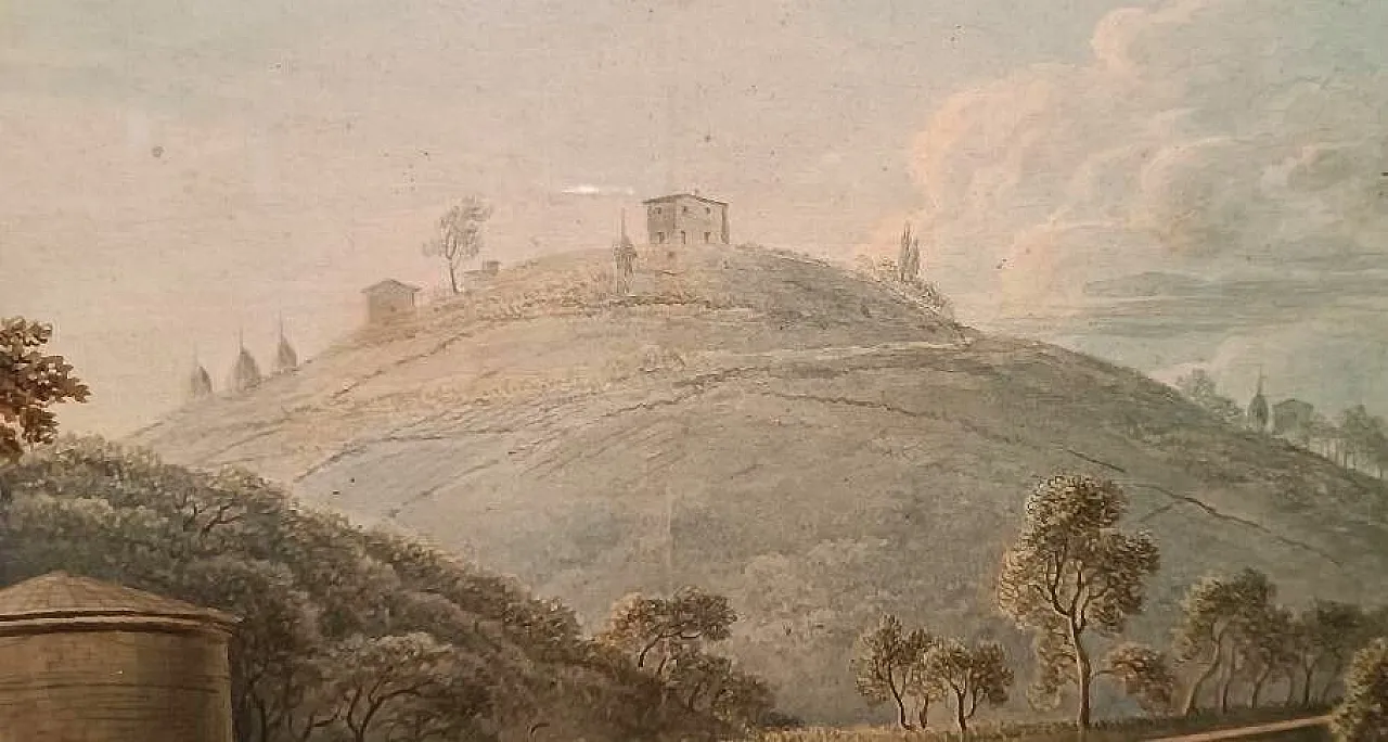 Paesaggio, acquerello su carta, inizio '800 7