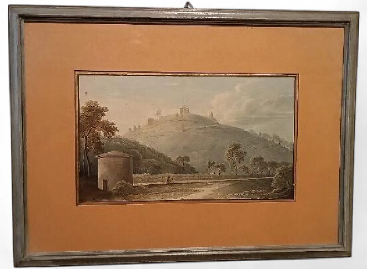 Paesaggio, acquerello su carta, inizio '800 9