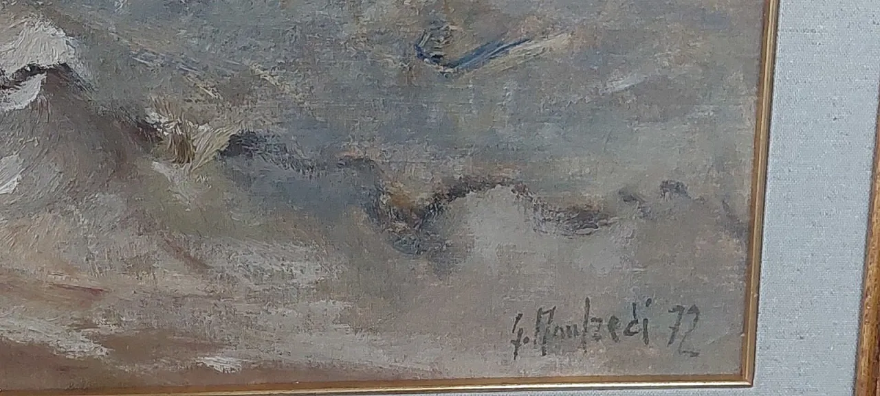 Marina di Giuseppe Manfredi, olio su cartone, '900 4