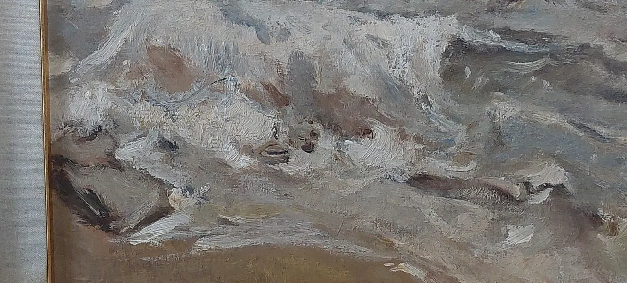 Marina di Giuseppe Manfredi, olio su cartone, '900 5