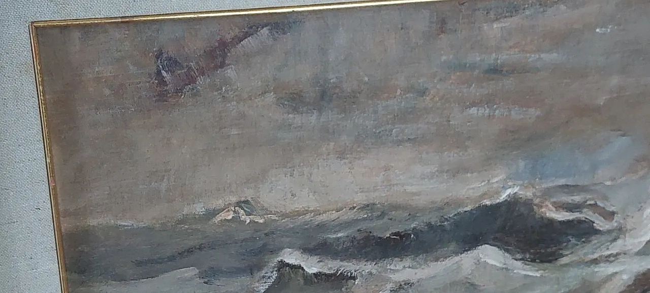 Marina di Giuseppe Manfredi, olio su cartone, '900 7