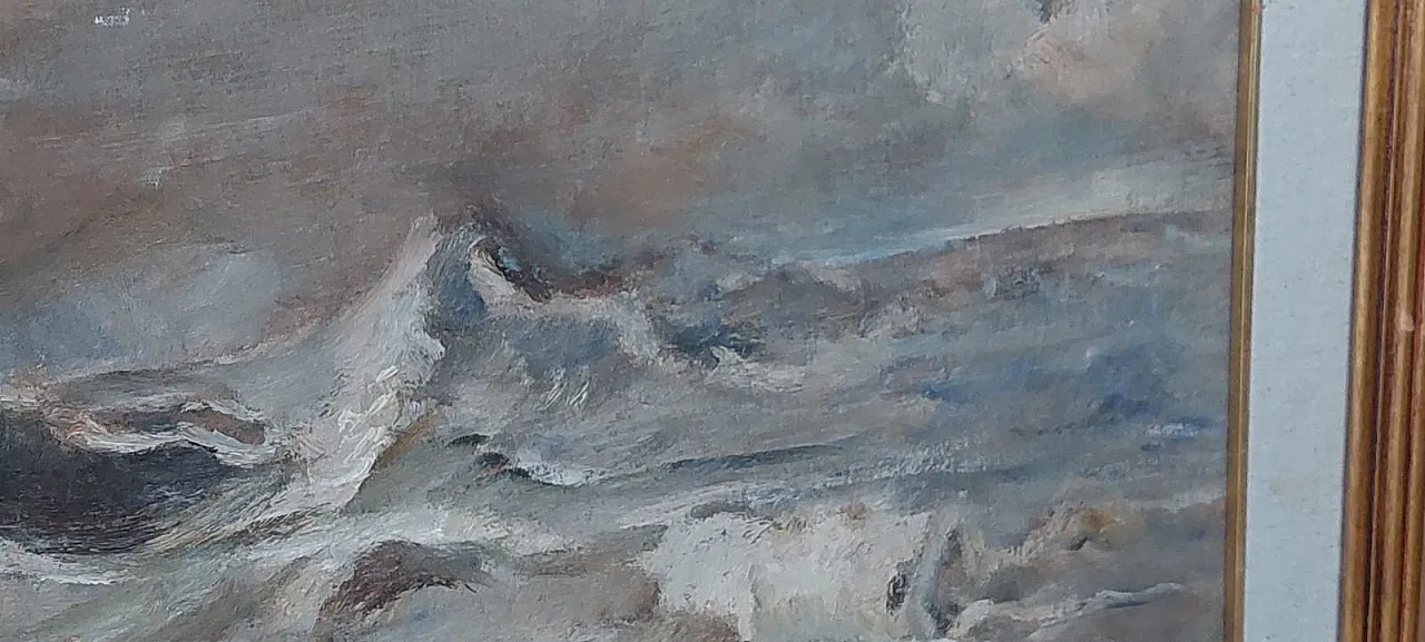 Marina di Giuseppe Manfredi, olio su cartone, '900 8
