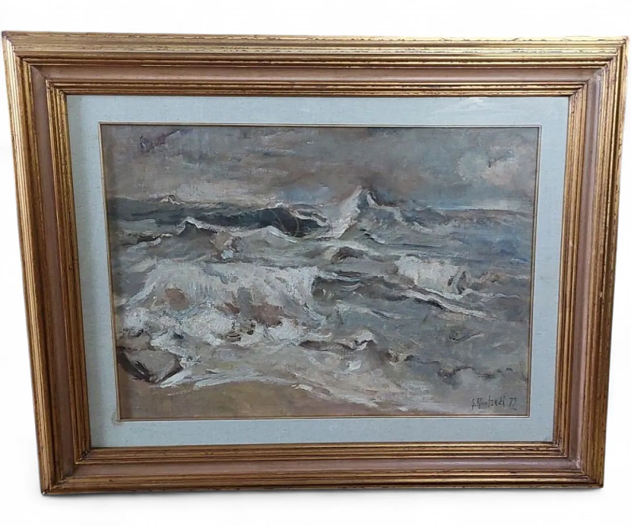 Marina di Giuseppe Manfredi, olio su cartone, '900 13