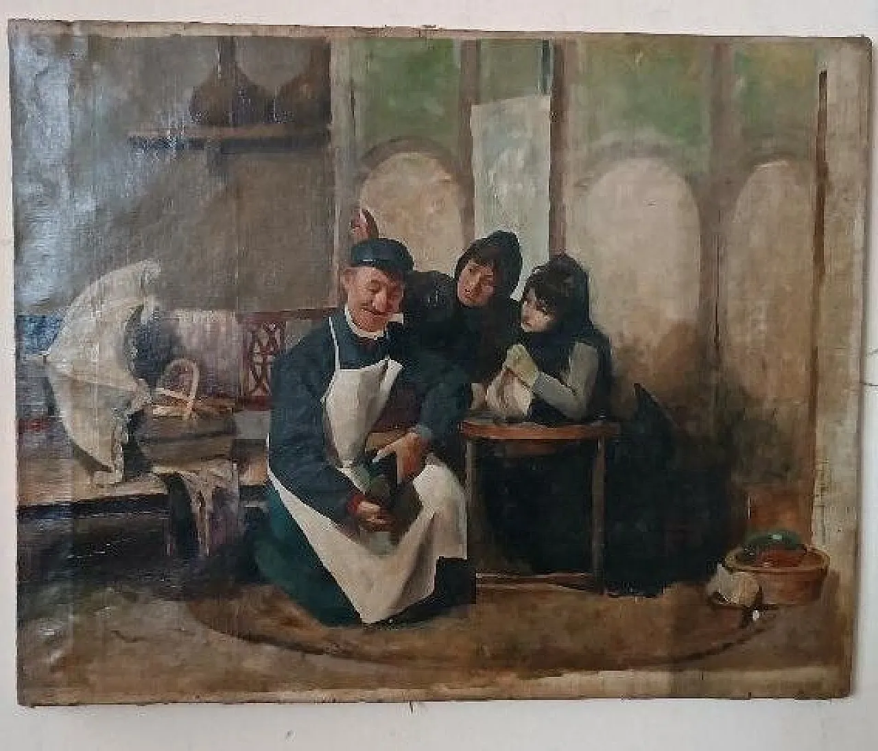 Il calzolaio, olio su tela, '800 2